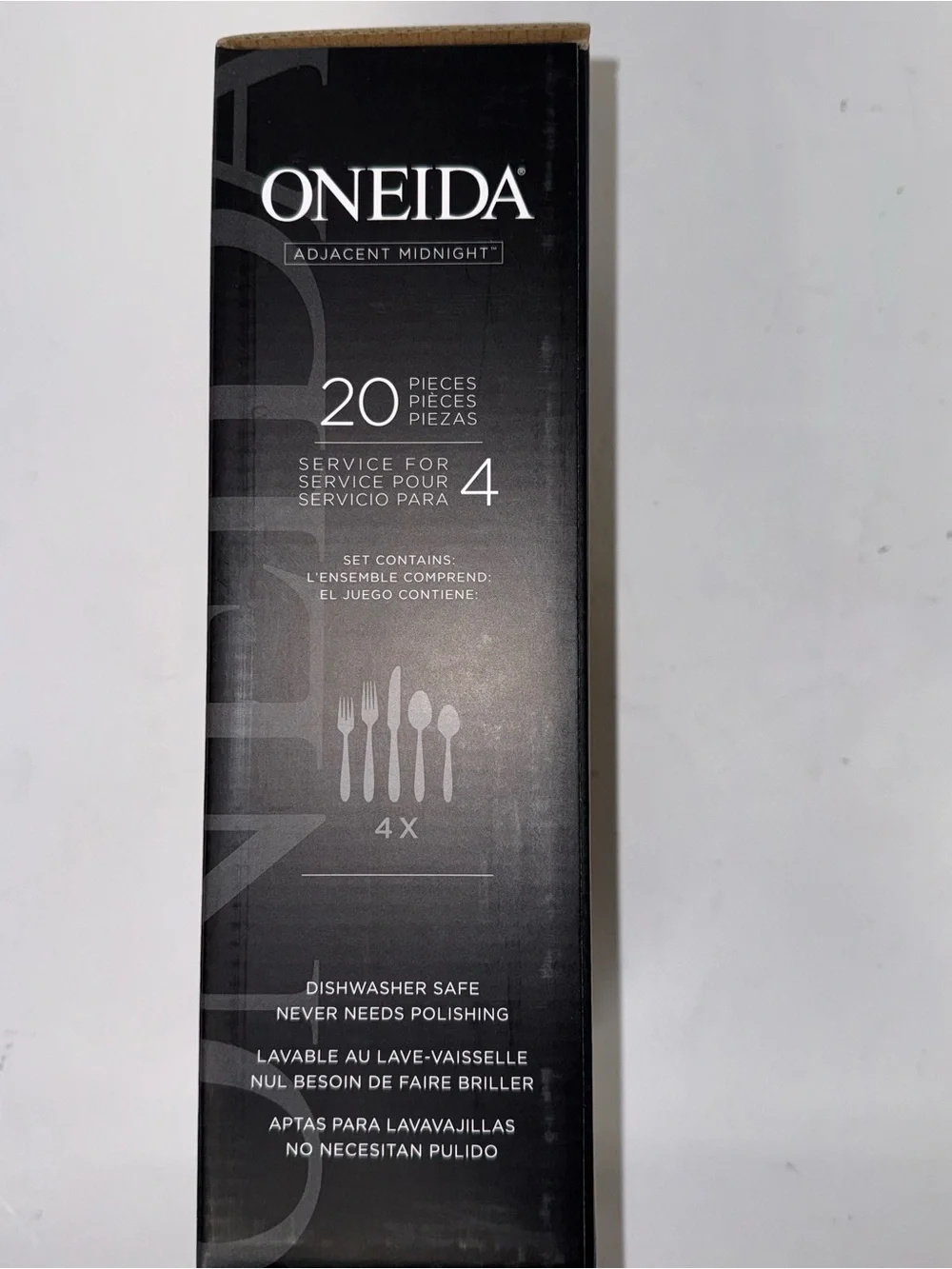 Oneida Adjacent Midnight 20-Piece Flatware Set Service for 4 Stainless Steel